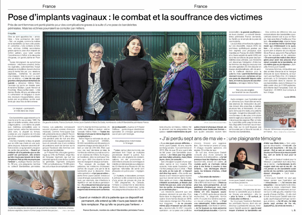 Ouest France Pose d'implants vaginaux